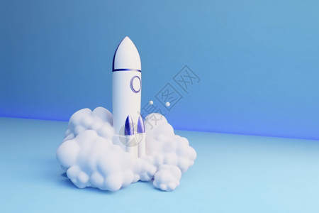 3d太空火箭背景图片