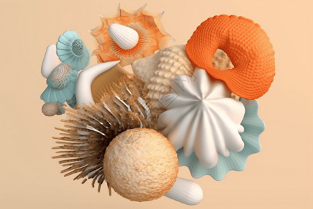 吃海胆海胆贝壳模型设计图片
