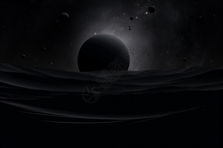 黑白星球黑色银河背景设计图片