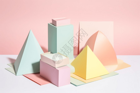 三折纸几何场景设计图片