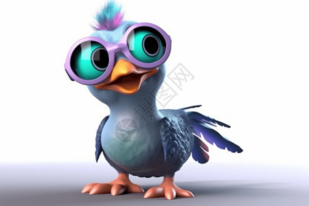 可爱鹦鹉有趣的鸽子3d角色设计图片