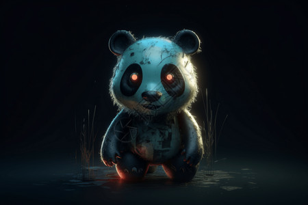 熊猫血黑暗的僵尸熊猫插画