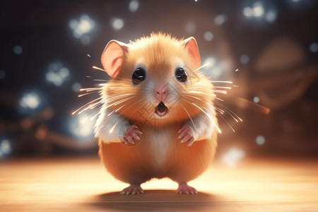 3D爆炸超级赛亚仓鼠在武术场上插画