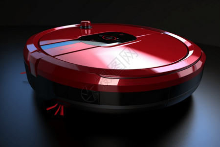 红色人工智能智能化管理的红色吸尘器背景