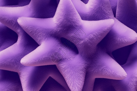 红紫色海星毛茸茸的星星设计图片