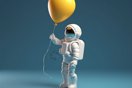 人漂浮手拿气球的宇航员设计图片