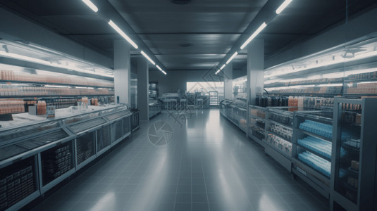 超市食品货架干净的高档超市设计图片