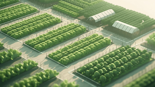 绿色现代莴苣农场图片