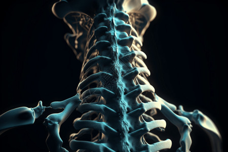 脊髓损伤逼真的脊髓特写设计图片