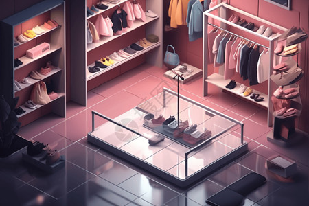 双11服装促销虚拟的服装店面设计图片