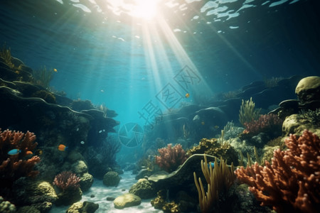 身临其境的AR海底世界背景图片