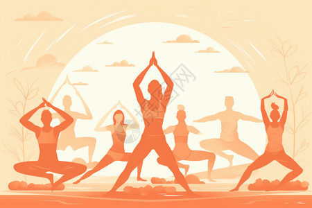 瑜伽插画背景图片