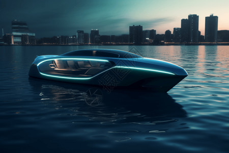 俯视快艇未来电动快艇设计图片