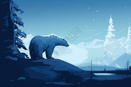 蓝色的北极熊图片