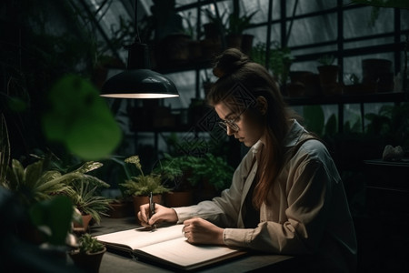 植物学家在读书图片