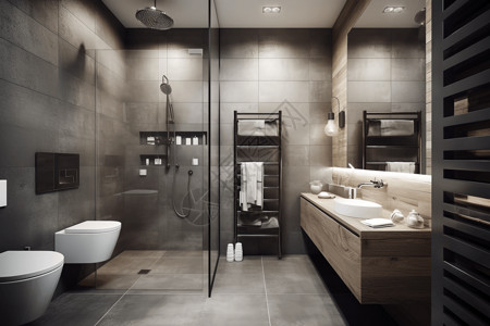 小型浴室的设计图背景图片