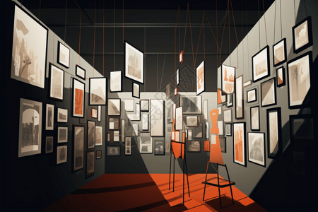 艺术品展览室背景图片