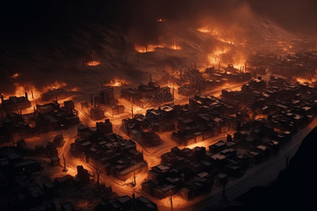火山爆发后城市图片