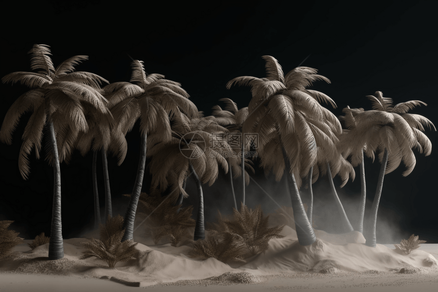 粘土模型棕榈树图片