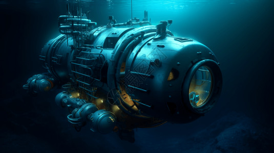 深海潜水艇背景图片