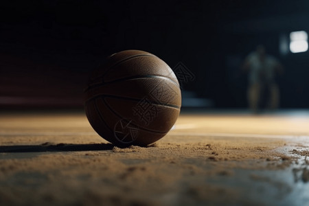 球场上的篮球背景图片
