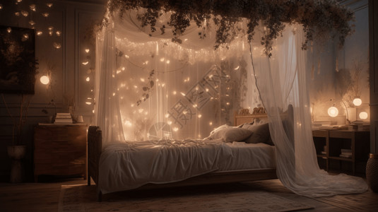 仙女梦幻的卧室高清图片