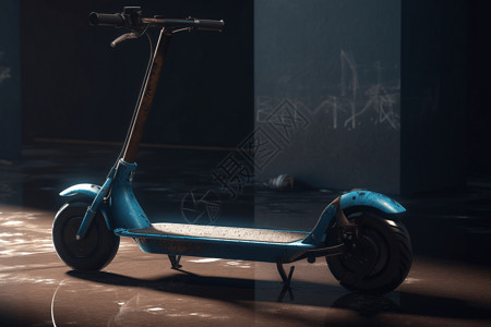 蓝色滑板车自动化的滑板车设计图片