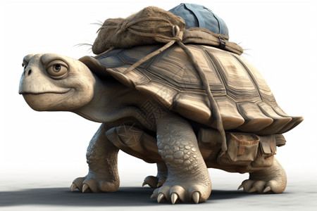 背着行囊聪明的老乌龟设计图片