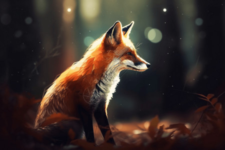 孤独的小狐狸图片