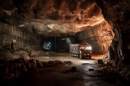 山洞施工运输现场背景图片