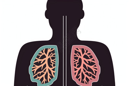 人类器官肺人类图标向量插画