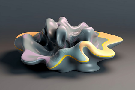 抽象3d液体形状模型图片