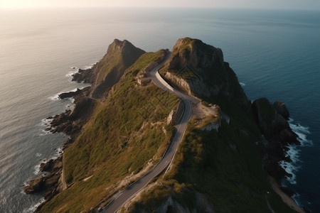 小岛上的公路图片