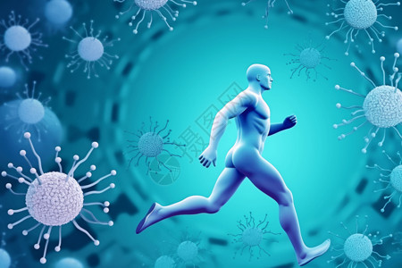 溶血性链球菌跑步和病毒医学背景设计图片