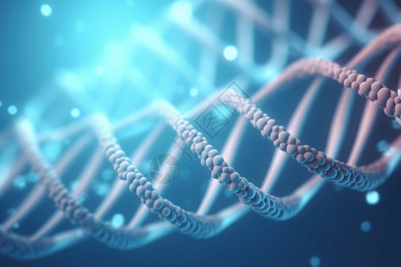 淡蓝色线条DNA链的3D图设计图片