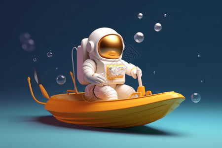 船模型可爱的宇航员模型设计图片