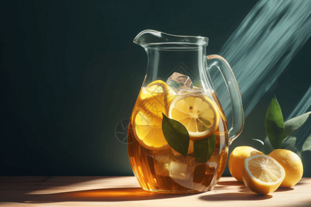 茶罐柠檬茶背景