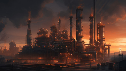 一家炼油厂图片