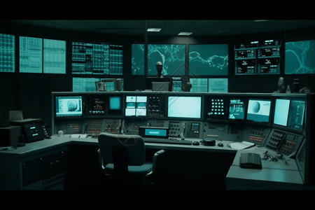 4k控制室多个计算机屏幕设计图片