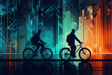城市街道上的自行车背景图片