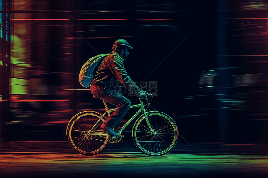 城市街道上的自行车图片