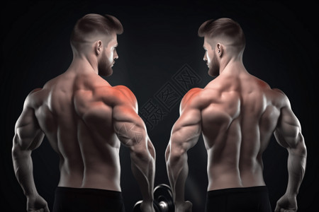 男子背部肌肉背景图片