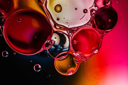 水油失衡红色气泡背景设计图片