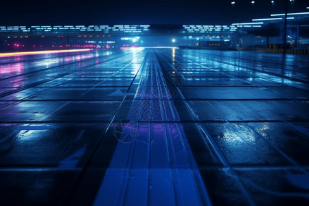 运动深蓝色泳衣机场跑道抽象呈现设计图片