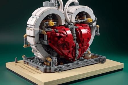 玩乐高积木机械心脏积木设计图片