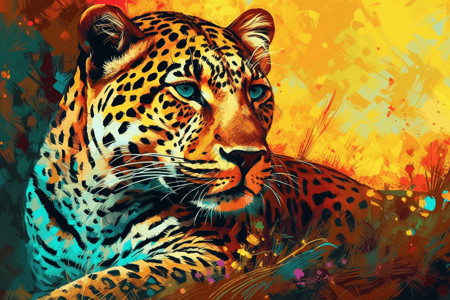 非洲艺术猎豹外观细节图设计图片