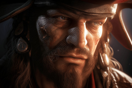 杰克船长海盗面部表情设计图片