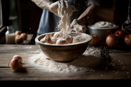 厨师制作苹果派图片