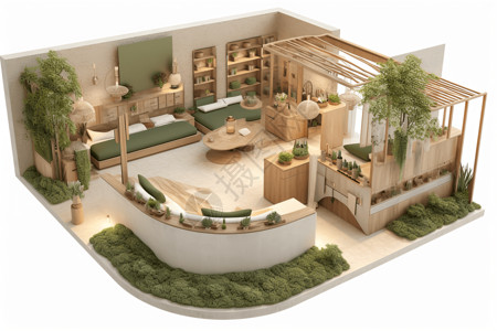 温馨卧室模型温馨休闲区设计图片