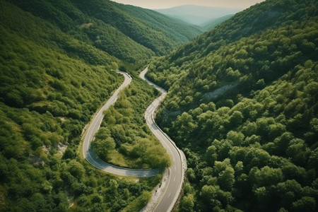 蜿蜒山路背景图片